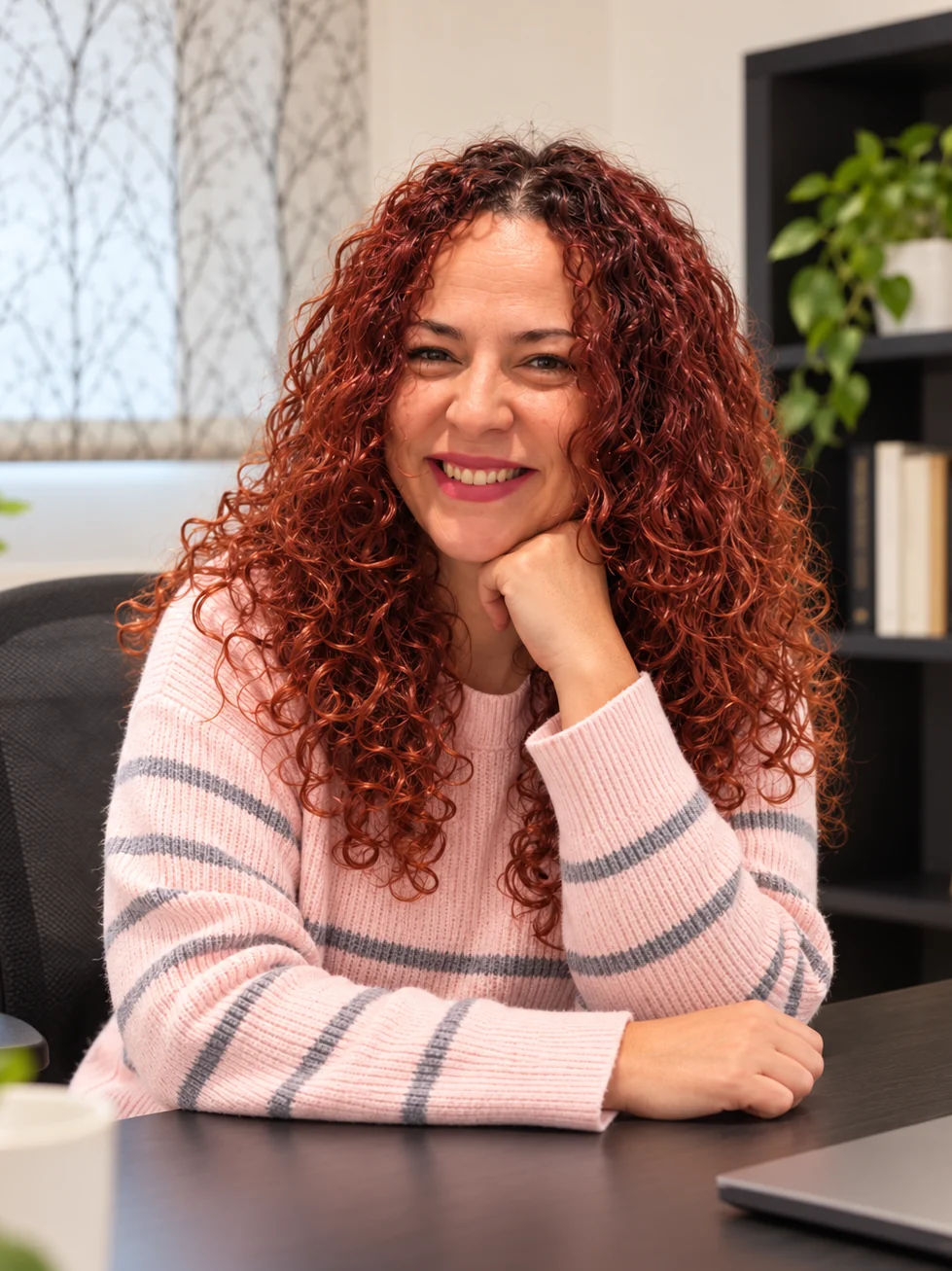 Victoria Lara en su espacio de trabajo